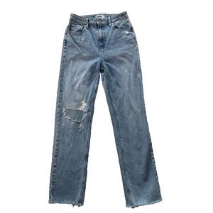 Paige Jeans Womens 27 Straight Crop High Rise Frayed Hem Distressed Stretch‎